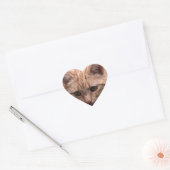 Cœur Sticker en forme de coeur de chat gingembre (Enveloppe)