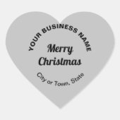 Cœur Sticker en forme de coeur de Noël gris (Devant)