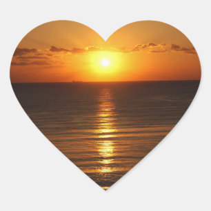 Cœur Sticker en forme de coeur du coucher du soleil