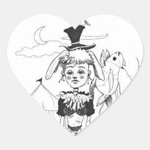 Cœur Sticker en forme de coeur "G'bye My Clown"