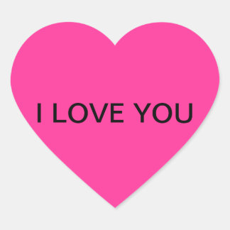 Cœur Sticker en forme de coeur "I LOVE YOU"