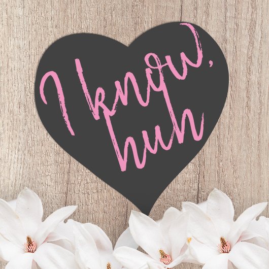 Cœur Sticker en forme de coeur noir Pink Script Lettrag