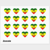 Cœur Sticker en forme de coeur Rasta One Love (Feuille)