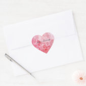 Cœur Sticker en forme de coeur rose personnalisable (Enveloppe)