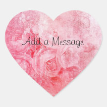Sticker en forme de coeur rose personnalisable