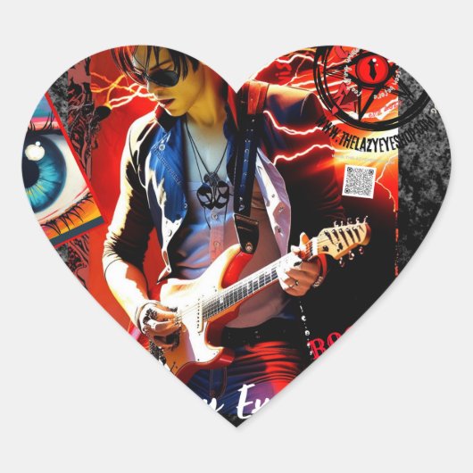 Cœur Sticker en forme de coeur TLES Rocker Design (Devant)