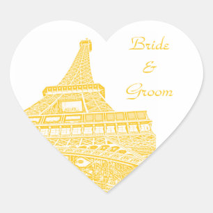 Cœur Sticker en forme de coeur Tour Eiffel