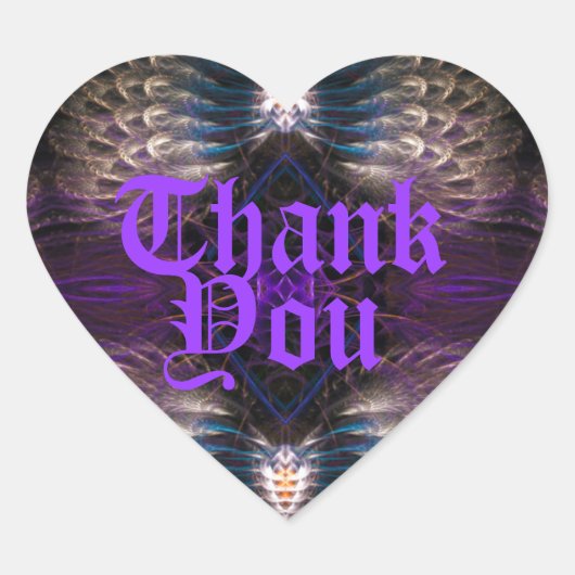 Cœur Sticker en Merci de coeur gothique (Devant)