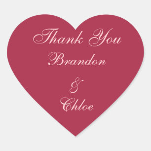 Cœur Sticker en Merci Ruby Red, Pink et Pearls