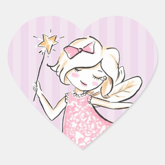 Cœur Sticker Fairy Princess Anniversaire (Devant)