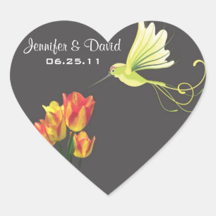 Cœur Sticker Favor de mariage de colibri
