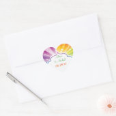 Cœur Sticker favori pour mariage avec Sunburst rayé arc (Enveloppe)