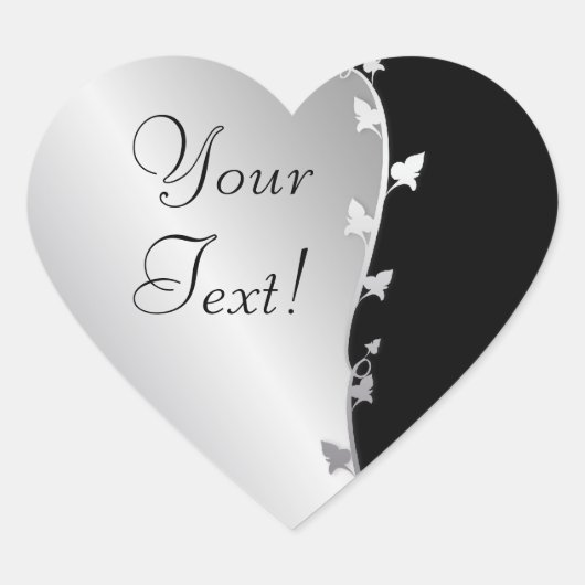 Cœur Sticker Feuille en argent (Devant)