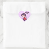 Cœur Sticker fille chauve (Sac)