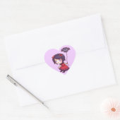Cœur Sticker fille chauve (Enveloppe)
