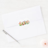 Cœur Sticker Floral "Amour" (Enveloppe)