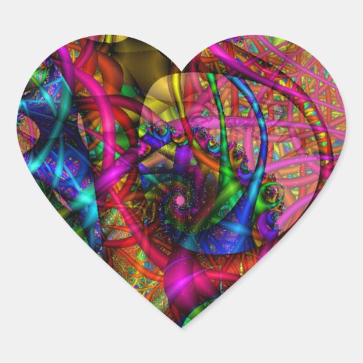 Cœur Sticker fractal (Devant)