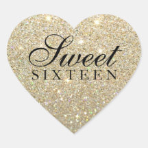 Sticker - Gold Parties scintillant Fab Sweet 16