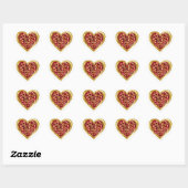 Cœur Sticker Gold Red Heart Valentines (Feuille)