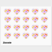 Cœur Sticker hippie des années 60 (Feuille)