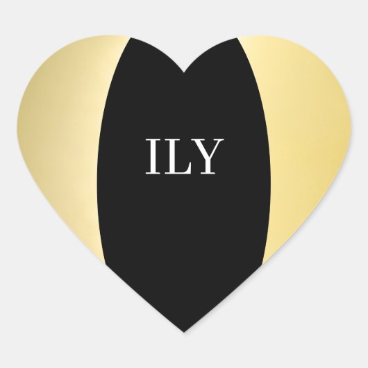 Cœur Sticker ILY Gold et Black (Devant)
