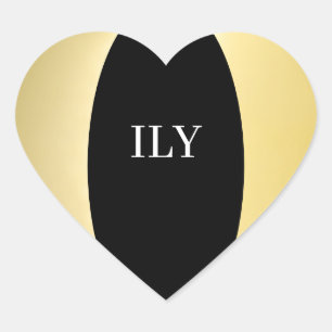 Cœur Sticker ILY Gold et Black