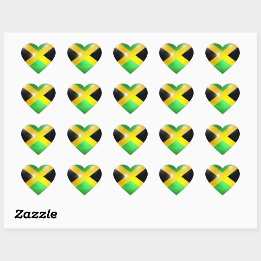Cœur Sticker jamaïcain (Feuille)