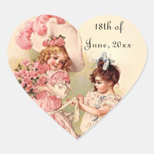 Cœur Sticker Jovely Vintage Victorian Mariages modes