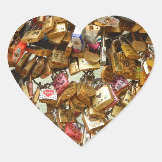 Cœur Sticker Love Padlock (Devant)