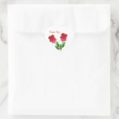 Cœur Sticker Mariage 2 roses rouges (Sac)