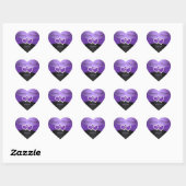 Cœur Sticker Mariage de Coeurs Joints Violet et Noir (Feuille)