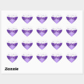 Cœur Sticker Mariage de Coeurs unis violet et blanc (Feuille)