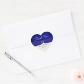 Cœur Sticker Mariage en forme de coeur bleu et ivoire (Enveloppe)