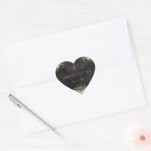 Sticker Mariage rose floral noir
