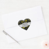 Cœur Sticker Merci en argent foncé (Enveloppe)
