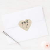 Cœur Sticker Merci en encre chic (Enveloppe)
