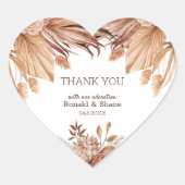 Cœur Sticker Merci pour Mariage (Devant)