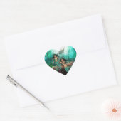 Cœur Sticker Mermaid Twins (Enveloppe)