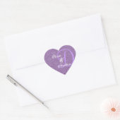 Cœur Sticker Monogramme D violet et blanc Mariage (Enveloppe)