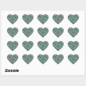 Cœur Sticker motif rose Fleur Vert (Feuille)