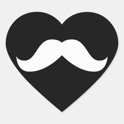 Cœur Sticker Moustache (Devant)