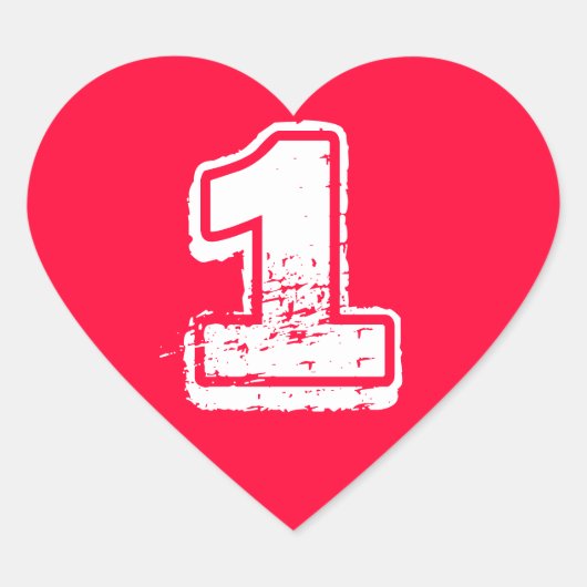 Cœur Sticker numéro de coeur rouge (Devant)