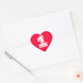 Cœur Sticker numéro de coeur rouge (Enveloppe)