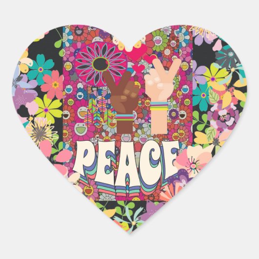Cœur Sticker Peace Heart (Devant)