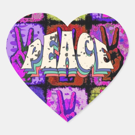 Cœur Sticker Peace Heart (Devant)