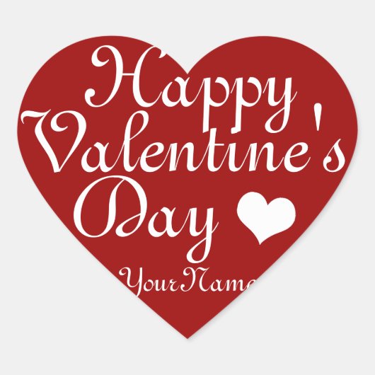 Cœur Sticker personnalisable de Saint Valentin Red Hear (Devant)