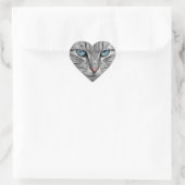 Cœur Sticker pour chat à oeil bleu (Sac)