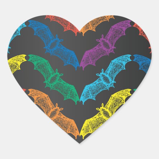 Cœur Sticker pour chauves-souris (Devant)