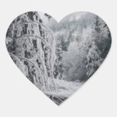 Cœur Sticker pour la forêt de neige (Devant)