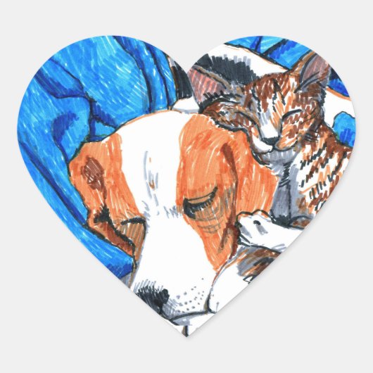 Cœur Sticker pour l'amour secourt - Compagnons de chien (Devant)